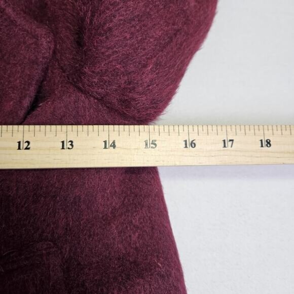 Zara Girls 9 Peacoat Burgundy Wool Mohair Alpaca Preppy Winter Coat EU 134cm - Picture 13 of 15
